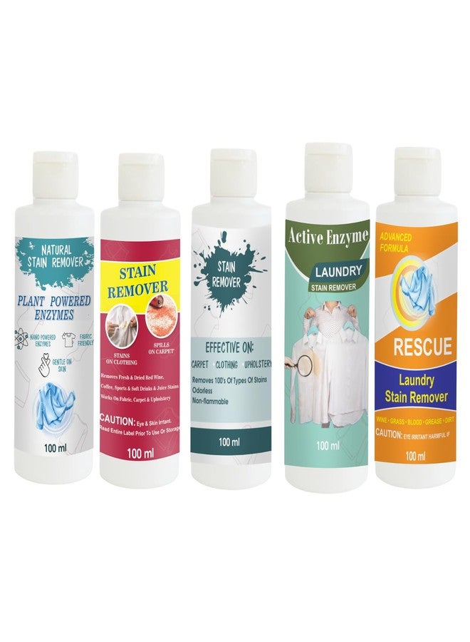 TOOVUS Stain Remover Combo Pack of Shirt, Red, Sky, Pista and Orange Stain Remover | Multi-Surface Cleaning Solution for Clothes, Fabrics, Upholstery (100 g Each) - Image 1